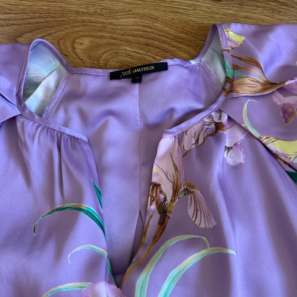 Kobi Halperin Trace Floral Dress Purple Size M READ - Picture 5 of 11
